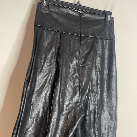 Amanda Uprichard | Black Vegan Leather Romana Pants Size Small - Picture 6 of 8